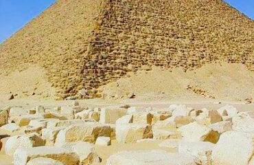 Red Pyramid at Dahshur (outside of Giza) is also called the North Pyramid, is the largest of the three major pyramids located at the Dahshur necropolis in Cairo, Egypt_